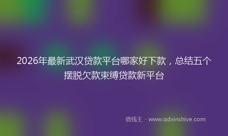 2026年最新武汉贷款平台哪家好下款，总结五个摆脱欠款束缚贷款新平台