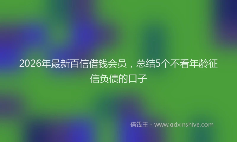 2026年最新百信借钱会员，总结5个不看年龄征信负债的口子