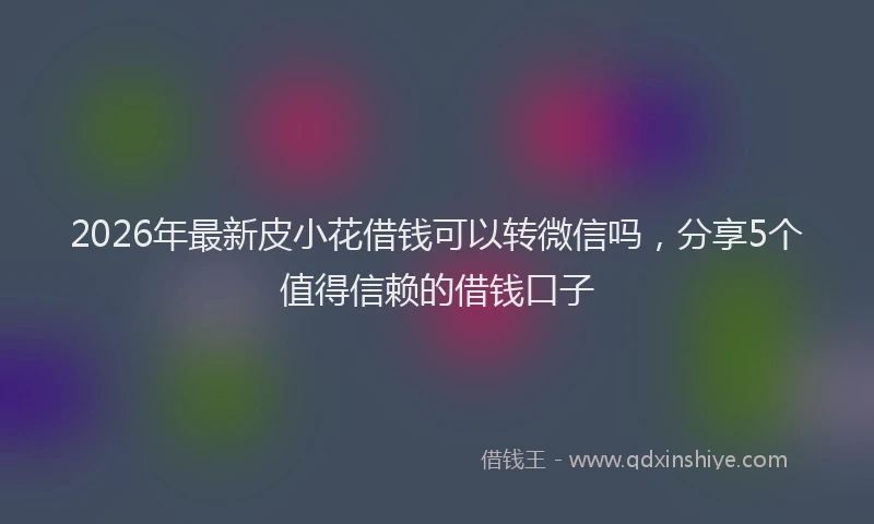 2026年最新皮小花借钱可以转微信吗，分享5个值得信赖的借钱口子