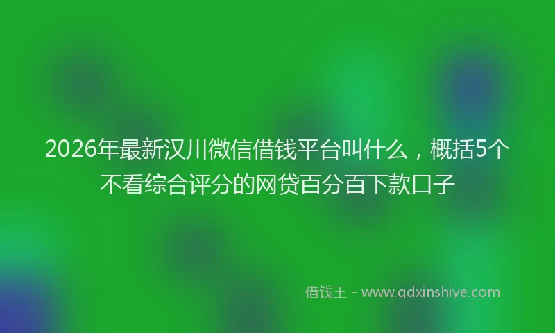 2026年最新汉川微信借钱平台叫什么，概括5个不看综合评分的网贷百分百下款口子