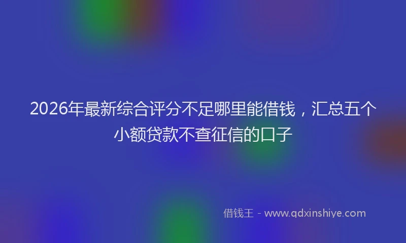 2026年最新综合评分不足哪里能借钱，汇总五个小额贷款不查征信的口子