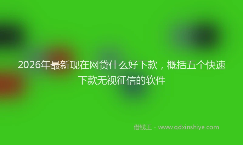 2026年最新现在网贷什么好下款，概括五个快速下款无视征信的软件
