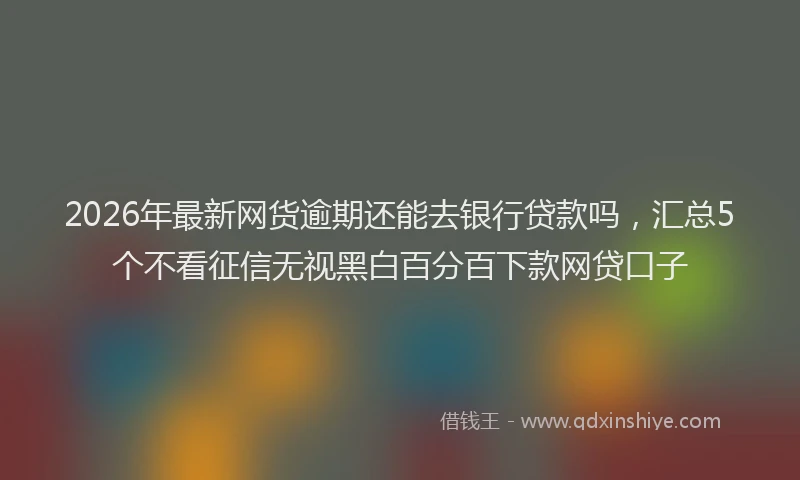 2026年最新网货逾期还能去银行贷款吗，汇总5个不看征信无视黑白百分百下款网贷口子