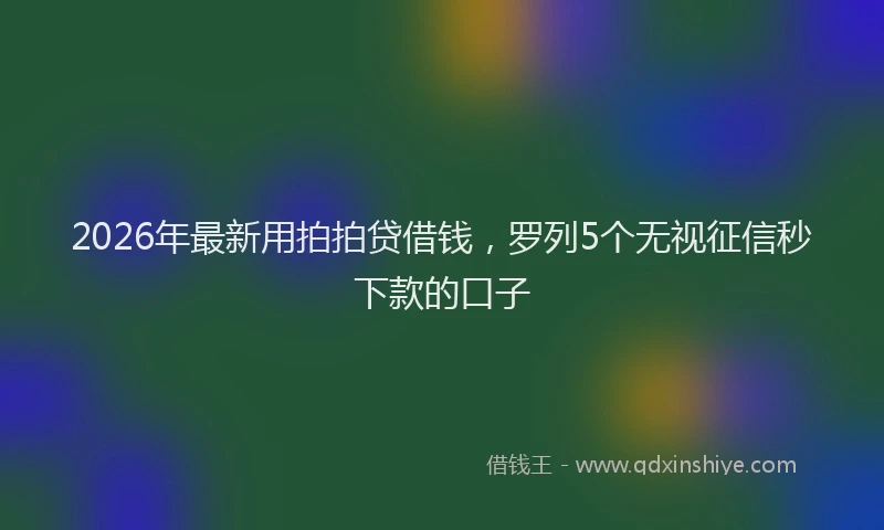 2026年最新用拍拍贷借钱，罗列5个无视征信秒下款的口子