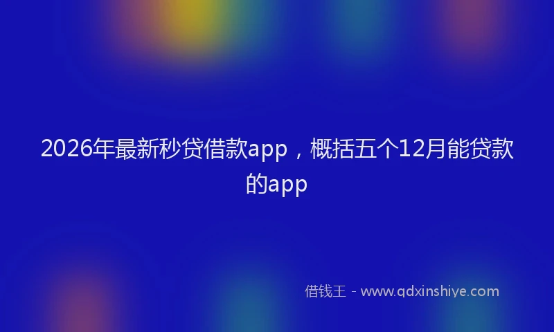 2026年最新秒贷借款app，概括五个12月能贷款的app