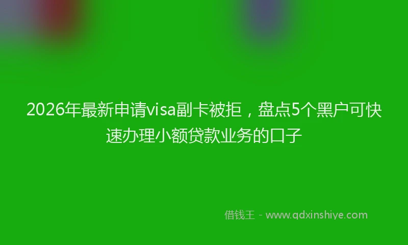 2026年最新申请visa副卡被拒，盘点5个黑户可快速办理小额贷款业务的口子
