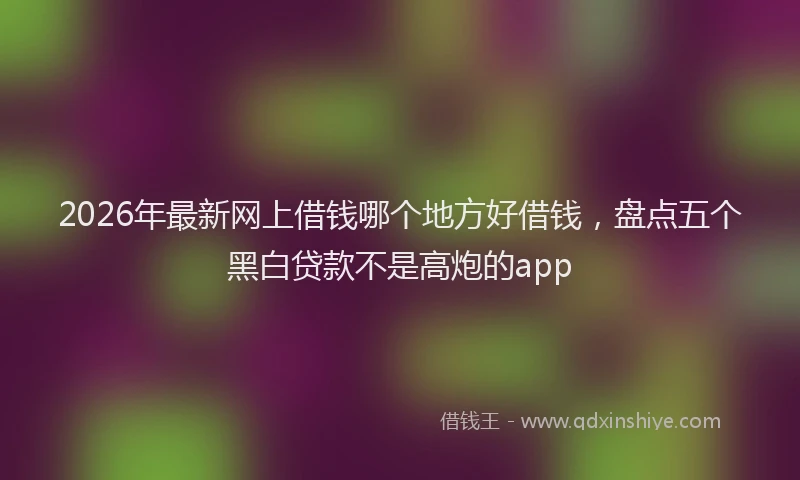 2026年最新网上借钱哪个地方好借钱，盘点五个黑白贷款不是高炮的app