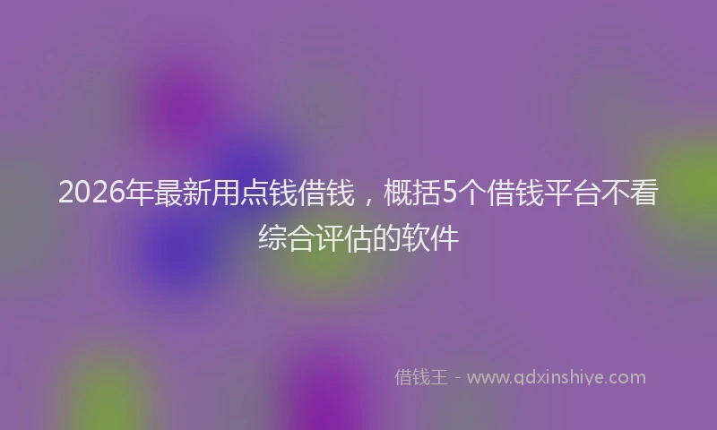 2026年最新用点钱借钱，概括5个借钱平台不看综合评估的软件