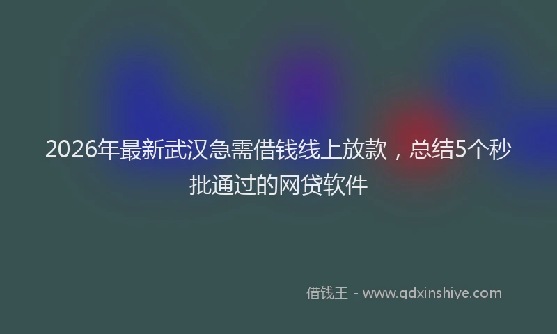 2026年最新武汉急需借钱线上放款，总结5个秒批通过的网贷软件
