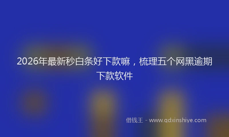 2026年最新秒白条好下款嘛，梳理五个网黑逾期下款软件