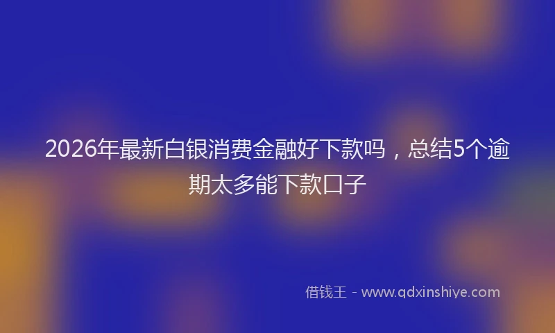 2026年最新白银消费金融好下款吗，总结5个逾期太多能下款口子