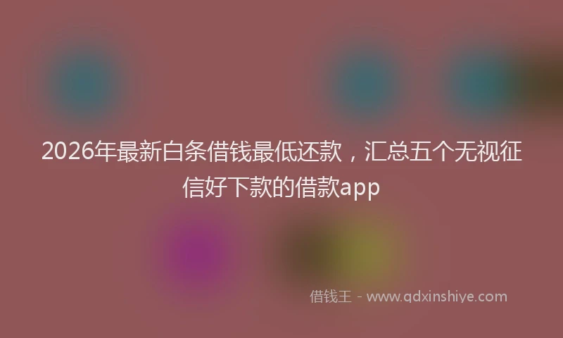 2026年最新白条借钱最低还款，汇总五个无视征信好下款的借款app