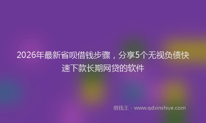 2026年最新省呗借钱步骤，分享5个无视负债快速下款长期网贷的软件
