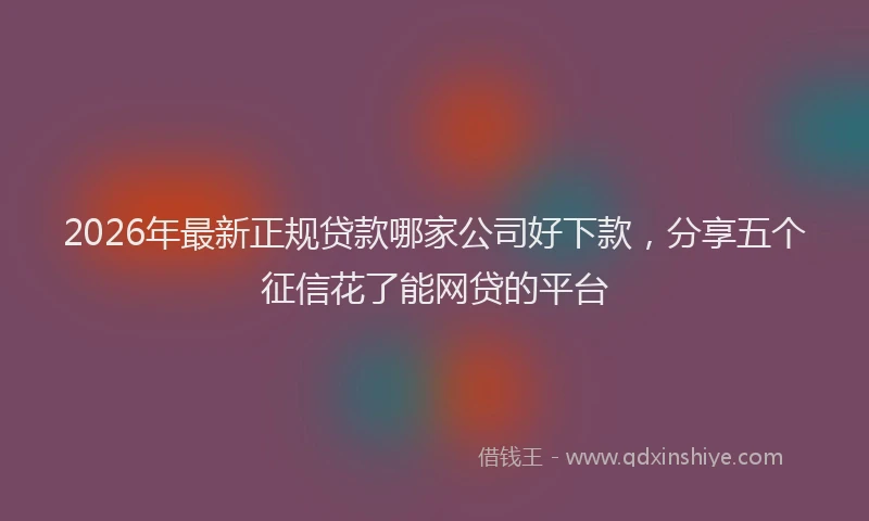 2026年最新正规贷款哪家公司好下款，分享五个征信花了能网贷的平台