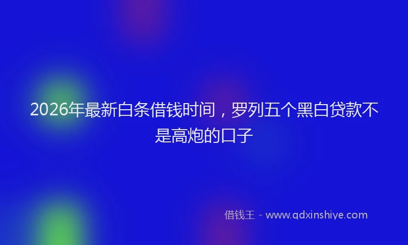 2026年最新白条借钱时间，罗列五个黑白贷款不是高炮的口子