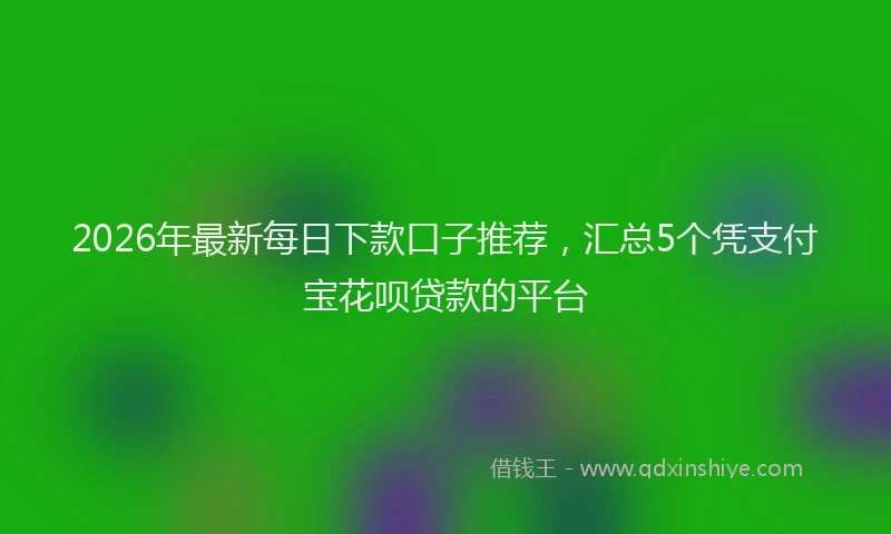 2026年最新每日下款口子推荐，汇总5个凭支付宝花呗贷款的平台
