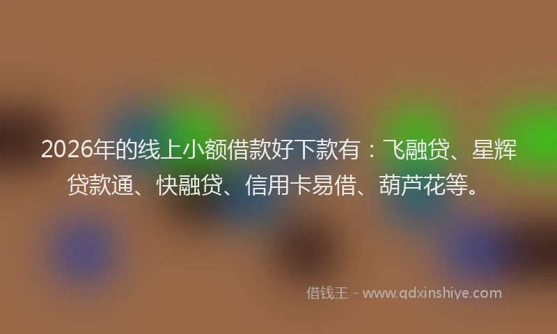 2026年的线上小额借款好下款有：飞融贷、星辉贷款通、快融贷、信用卡易借、葫芦花等。