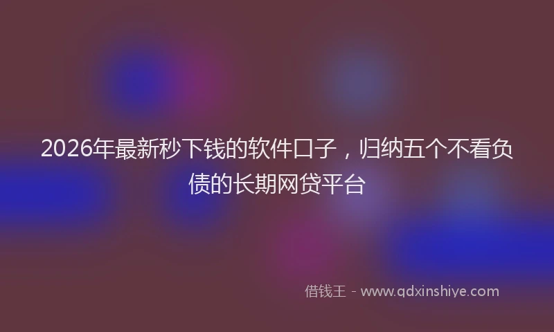 2026年最新秒下钱的软件口子，归纳五个不看负债的长期网贷平台