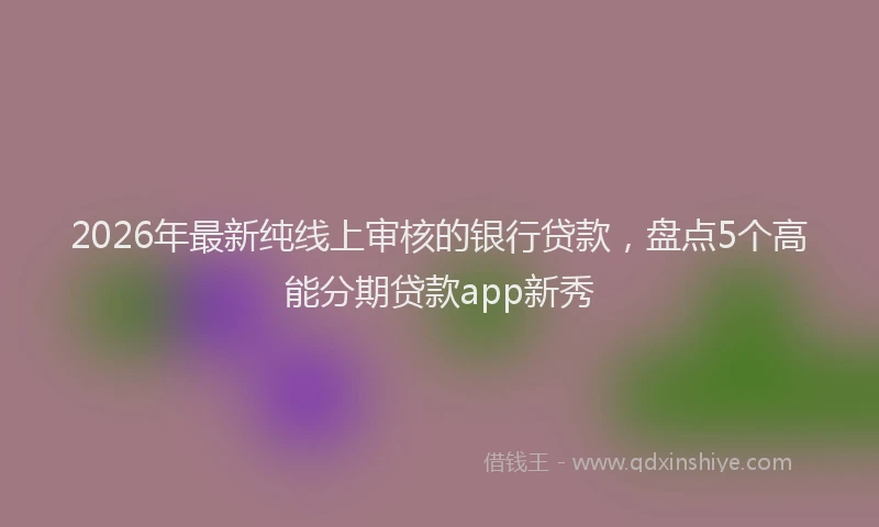 2026年最新纯线上审核的银行贷款，盘点5个高能分期贷款app新秀