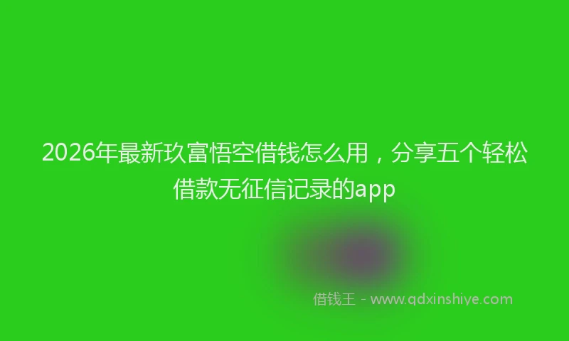 2026年最新玖富悟空借钱怎么用，分享五个轻松借款无征信记录的app