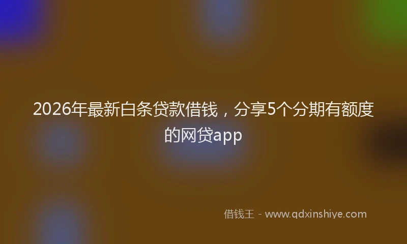 2026年最新白条贷款借钱，分享5个分期有额度的网贷app