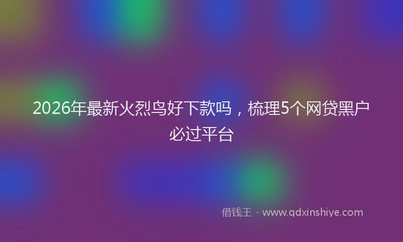 2026年最新火烈鸟好下款吗，梳理5个网贷黑户必过平台