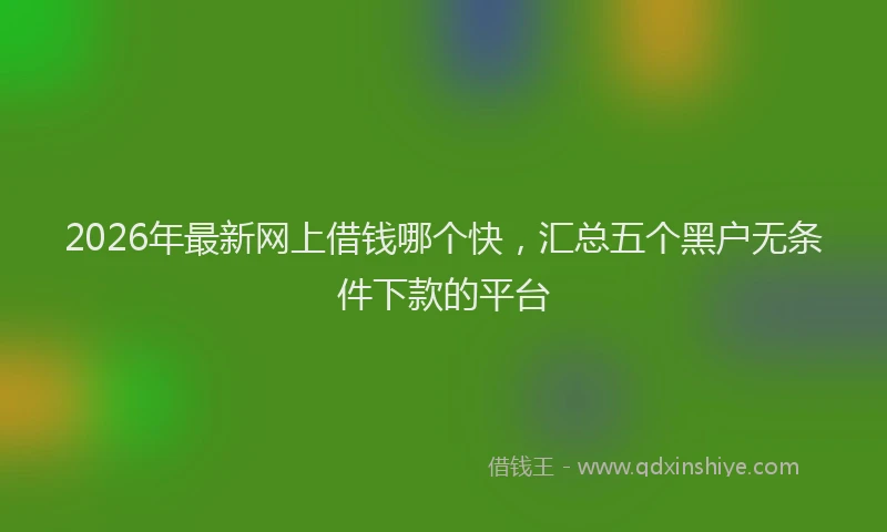 2026年最新网上借钱哪个快，汇总五个黑户无条件下款的平台