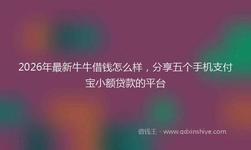2026年最新牛牛借钱怎么样，分享五个手机支付宝小额贷款的平台