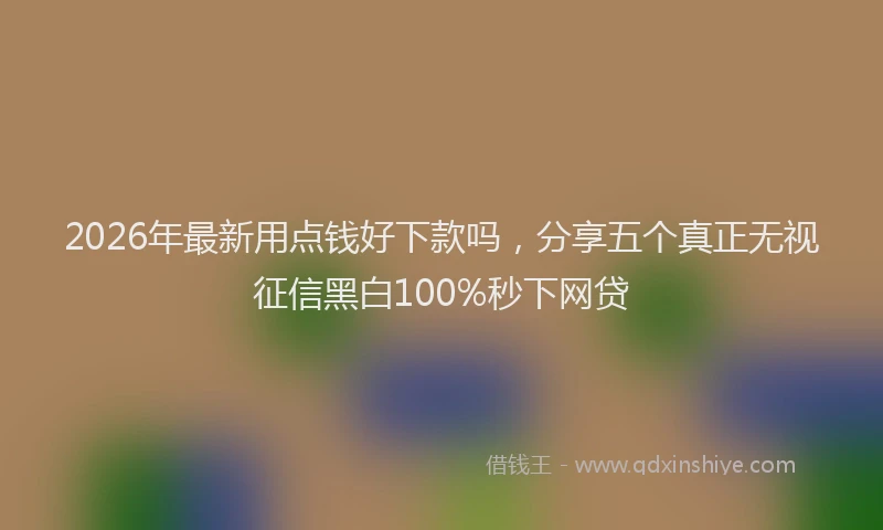 2026年最新用点钱好下款吗，分享五个真正无视征信黑白100%秒下网贷