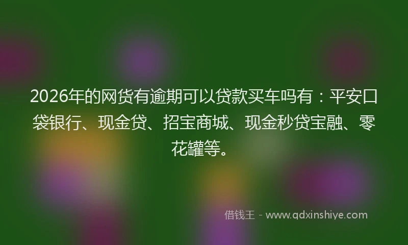 2026年的网货有逾期可以贷款买车吗有：平安口袋银行、现金贷、招宝商城、现金秒贷宝融、零花罐等。