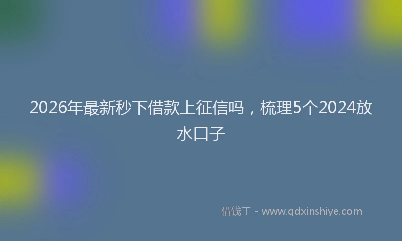 2026年最新秒下借款上征信吗，梳理5个2024放水口子