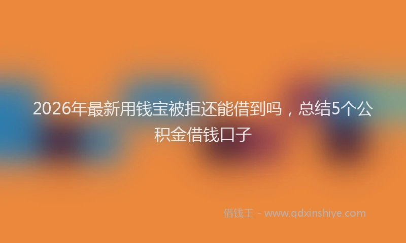 2026年最新用钱宝被拒还能借到吗，总结5个公积金借钱口子