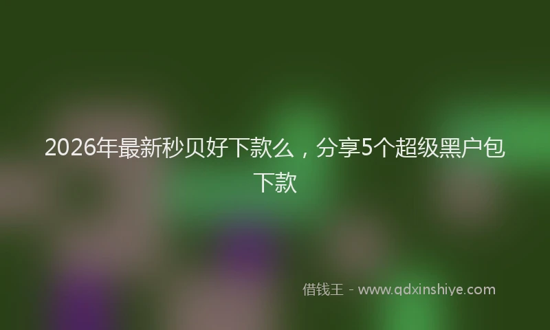 2026年最新秒贝好下款么，分享5个超级黑户包下款