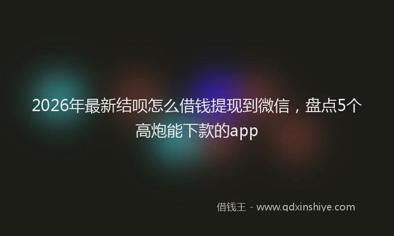2026年最新结呗怎么借钱提现到微信，盘点5个高炮能下款的app