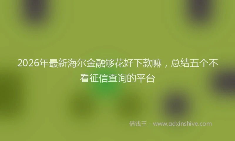 2026年最新海尔金融够花好下款嘛，总结五个不看征信查询的平台