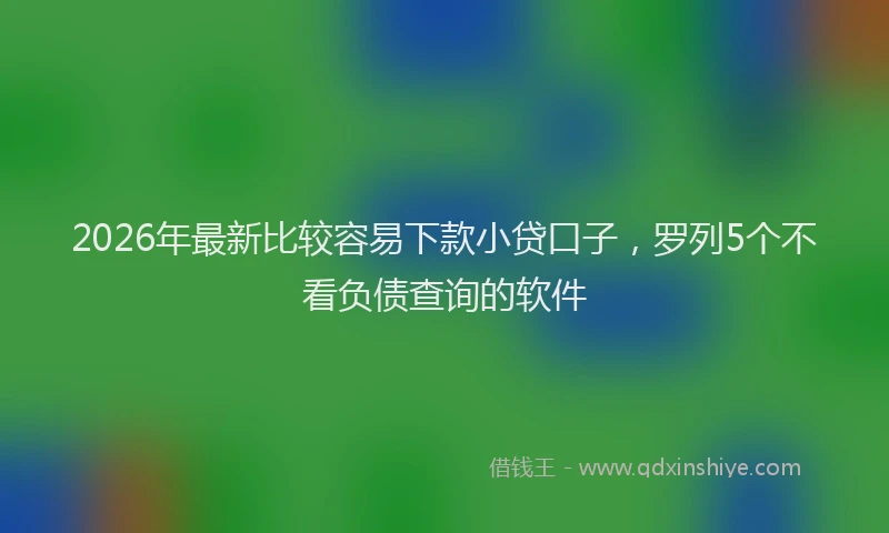 2026年最新比较容易下款小贷口子，罗列5个不看负债查询的软件