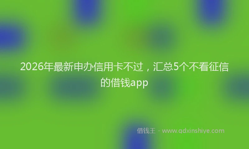 2026年最新申办信用卡不过，汇总5个不看征信的借钱app
