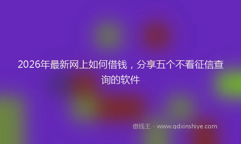 2026年最新网上如何借钱，分享五个不看征信查询的软件