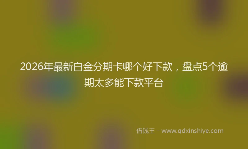 2026年最新白金分期卡哪个好下款，盘点5个逾期太多能下款平台