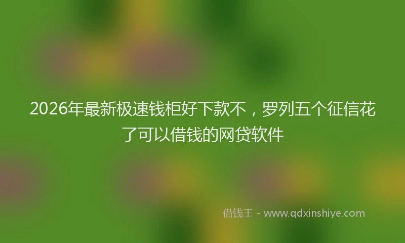 2026年最新极速钱柜好下款不，罗列五个征信花了可以借钱的网贷软件