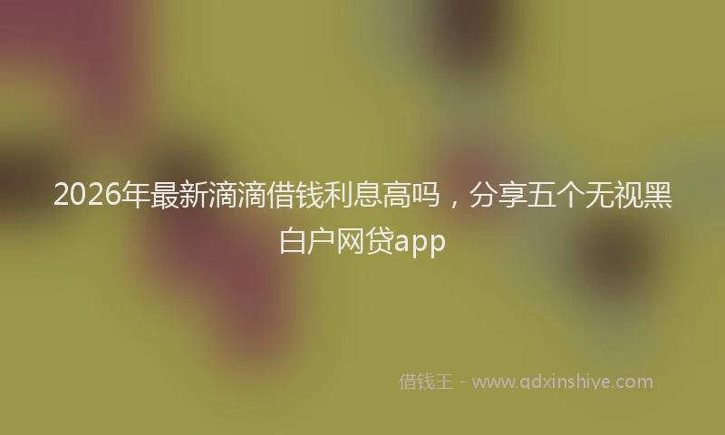 2026年最新滴滴借钱利息高吗，分享五个无视黑白户网贷app