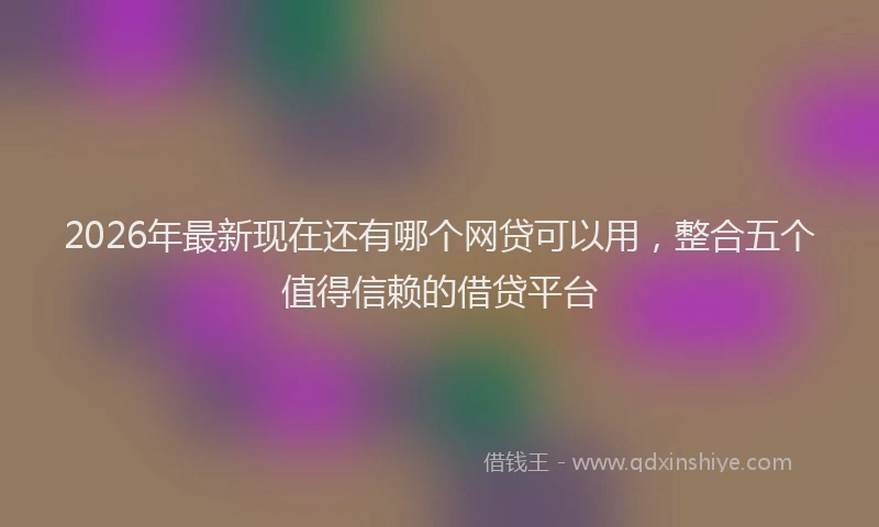 2026年最新现在还有哪个网贷可以用，整合五个值得信赖的借贷平台