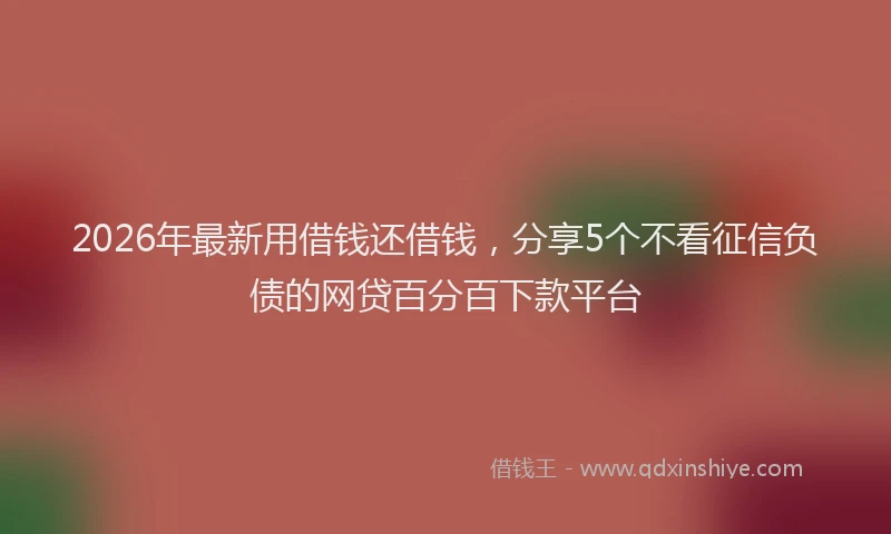 2026年最新用借钱还借钱，分享5个不看征信负债的网贷百分百下款平台