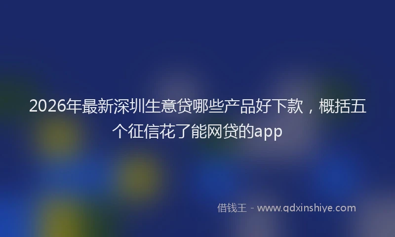 2026年最新深圳生意贷哪些产品好下款，概括五个征信花了能网贷的app