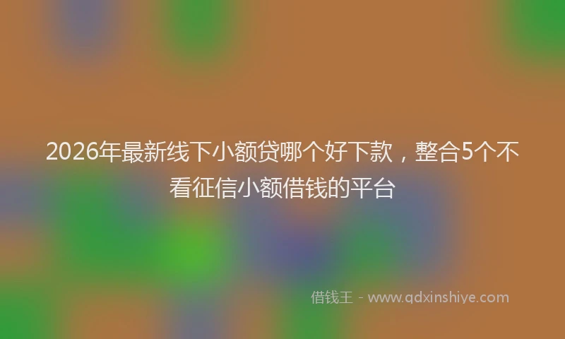 2026年最新线下小额贷哪个好下款，整合5个不看征信小额借钱的平台