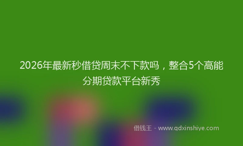 2026年最新秒借贷周末不下款吗，整合5个高能分期贷款平台新秀
