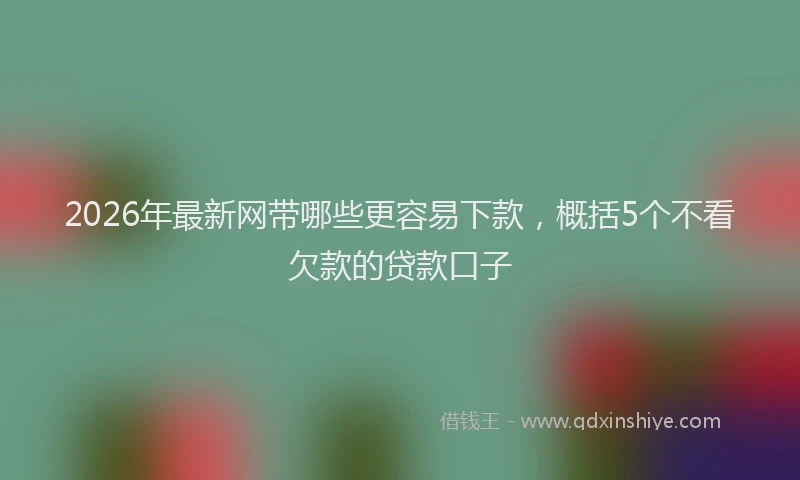 2026年最新网带哪些更容易下款，概括5个不看欠款的贷款口子