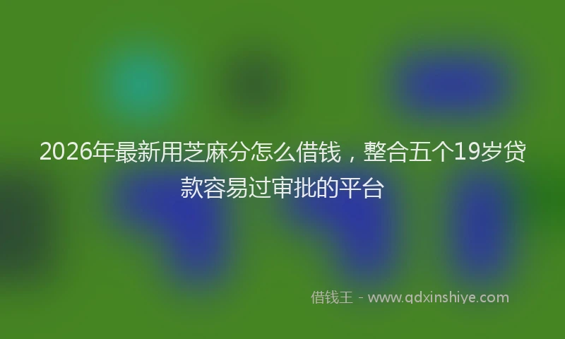 2026年最新用芝麻分怎么借钱，整合五个19岁贷款容易过审批的平台