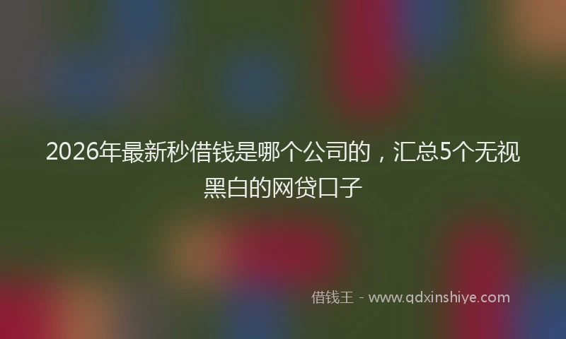 2026年最新秒借钱是哪个公司的，汇总5个无视黑白的网贷口子