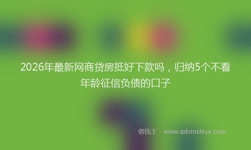 2026年最新网商贷房抵好下款吗，归纳5个不看年龄征信负债的口子